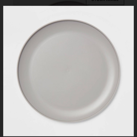 10.5" Plastic Dinner Plate Jet Gray - Room Essentials. 24 plates available - Picture 1 of 3